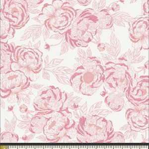 Floral Affection Subtle Fabric | Art Gallery Fabrics Romantica | Pink Rose Floral Fabric | Quilting Cotton Fabric | Continuous Yardage