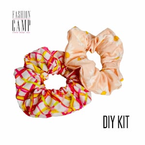 DIY Scrunchie Nähset für Kinder | Anleitung Videoanleitung | Mädchen Nähprojekt Kit | Scrunchie Herstellungsset | Scrunchie Schnittmuster