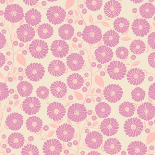 Floradora Starflower Kiss | Ruby Star Society | Pink Peach Floral |  Cotton Woven | By the 1/2 Yard | Continuous Yardage