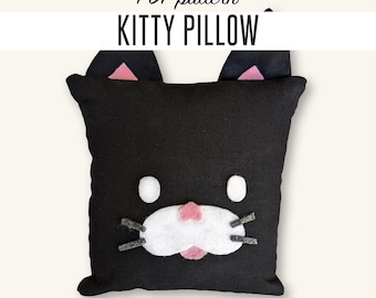 Kitty Pillow Sewing Pattern - Digital Download