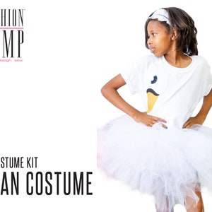 Kit de fantasia de cisne DIY | Traje de cisne Bjork | Kit de fantasia de tutu e camiseta de Halloween | Fantasia de Halloween de cisne | Fantasia de cisne infantil | Bebê infantil