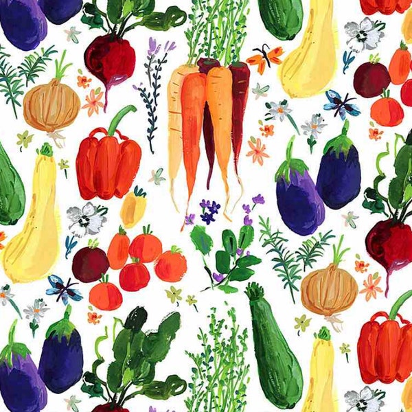 Vegetable Garden Quilting Fabric Etsy UK