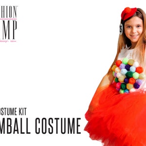 DIY Gum Ball Trachten Set | Bubble Gum Tutu und Tee Kostüm | Kinder Halloween Kostüm | Mädchen Halloween Kit | Kleinkind Gumball Kostüm