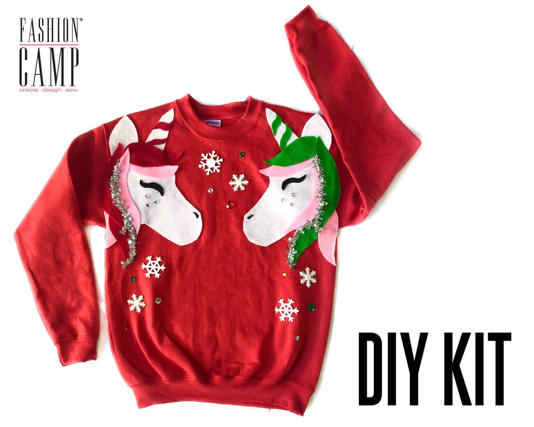Ugly Christmas Sweater DIY Kit Unicorn Christmas Sweater Kit Etsy UK