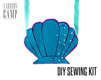 DIY Mermaid Seashell Purse Sewing Kit for Kids | Instructional Video | DIY Felt Purse | Mermaid Sewing Pattern | Kids Sewing Craft Project