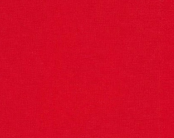 Red Solid Cotton Fabric | Kona Cotton Red Fabric | Christmas Red Quilting Fabric | 100% Cotton Solid Woven Fabric | Continuous Yardage