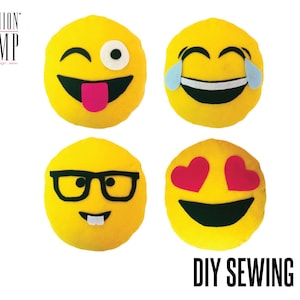 DIY Smiley Face Emoji Pillow Sewing Kit for Kids | Emoji Craft Kit | Easy Beginner Sewing Project | Emoji Pillow DIY | Pillow Making Kit