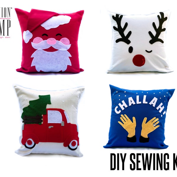 DIY Holiday Pillow Sewing Kits | DIY Christmas Pillow | Hanukkah Pillow | DIY Kits Adults | Kids Christmas Craft | Holiday Decorative Pillow