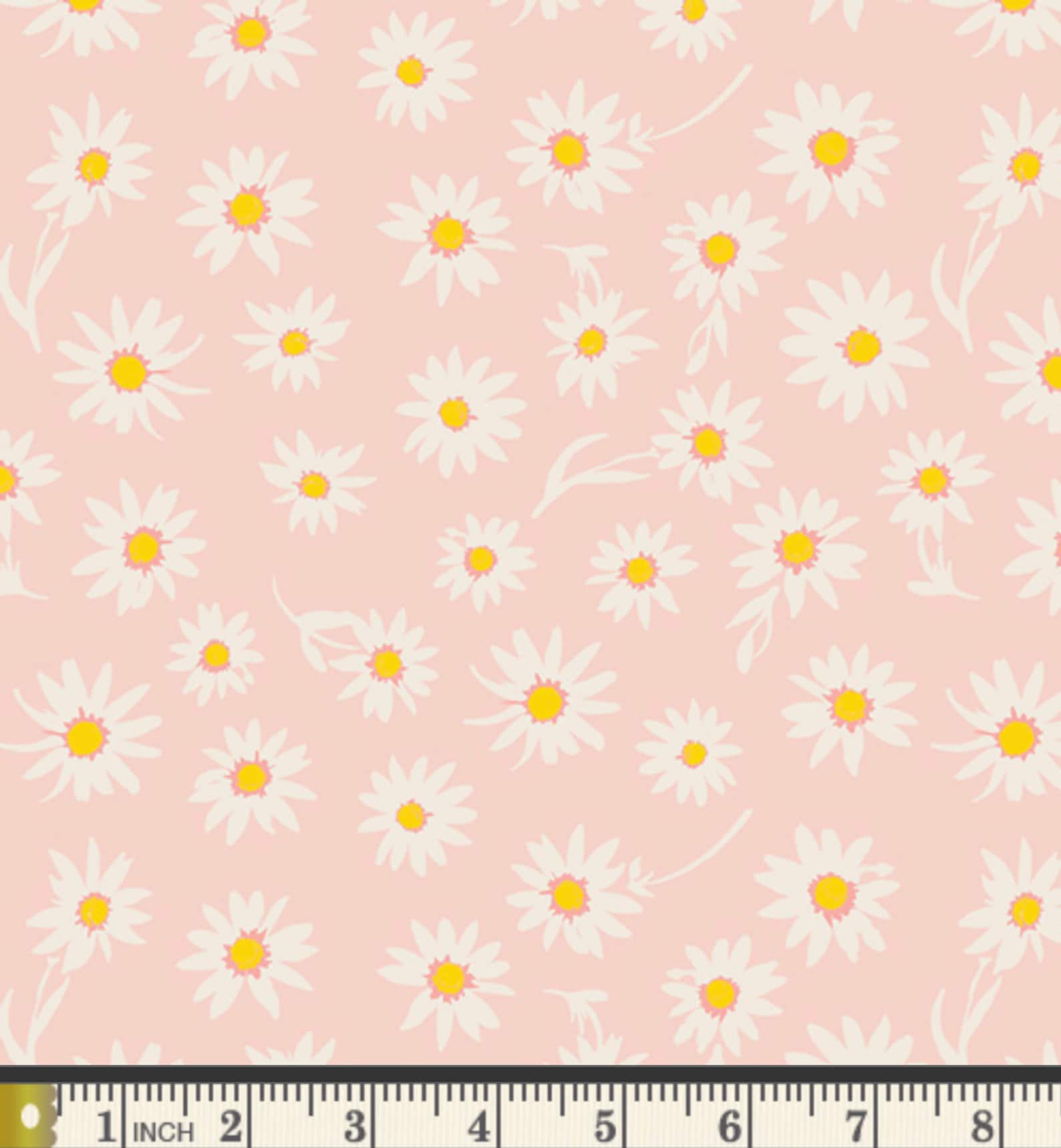 Boho Daisy Cotton Fabric: Pink Floral Quilting, Art Gallery Fabrics - Etsy