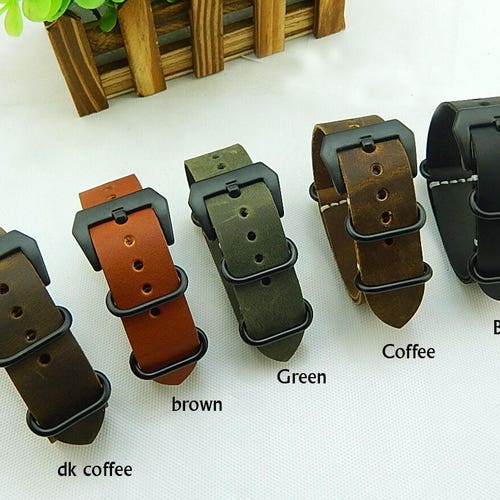 Canvas Watch Strap 18mm 20mm 22mm 24mm 26mm Black Washed Etsy