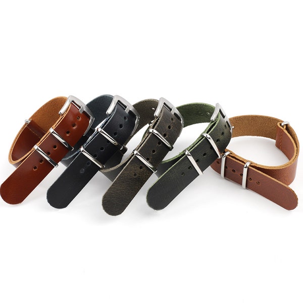 Leather Watch Strap 18mm 20mm 22mm 24mm Vintage Watch Band Blue Red Brown Green Watch Strap Mens Watch Bands