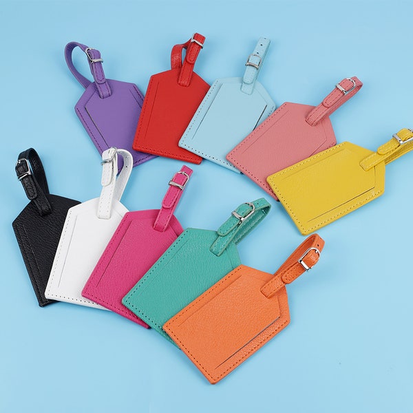 White Leather Luggage Tags Personalized Etsy