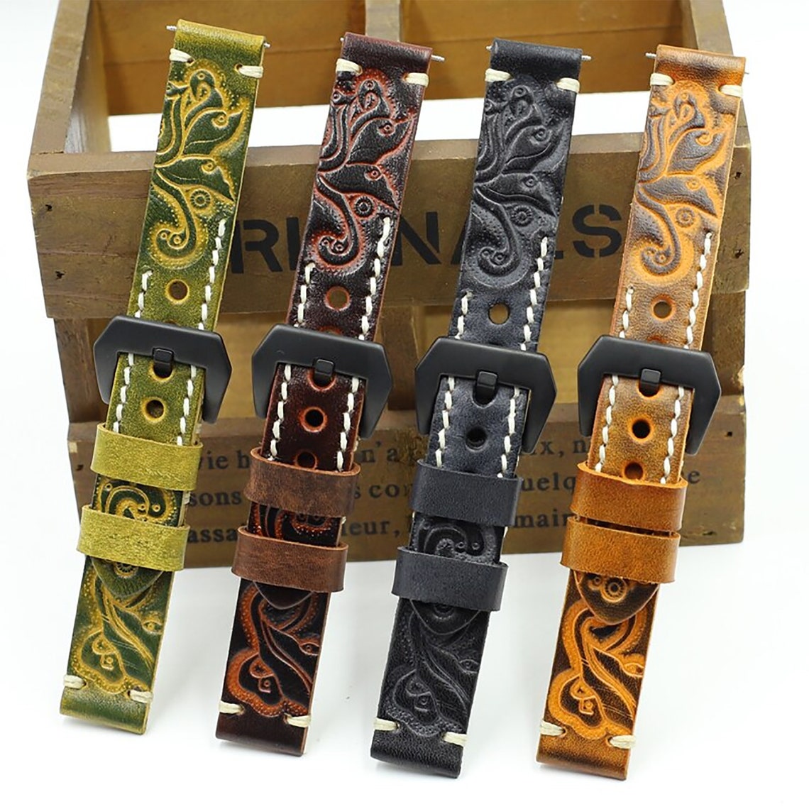 Handmade Leather Watch band 18mm 20mm 22mm 24mm Watch Strap Etsy