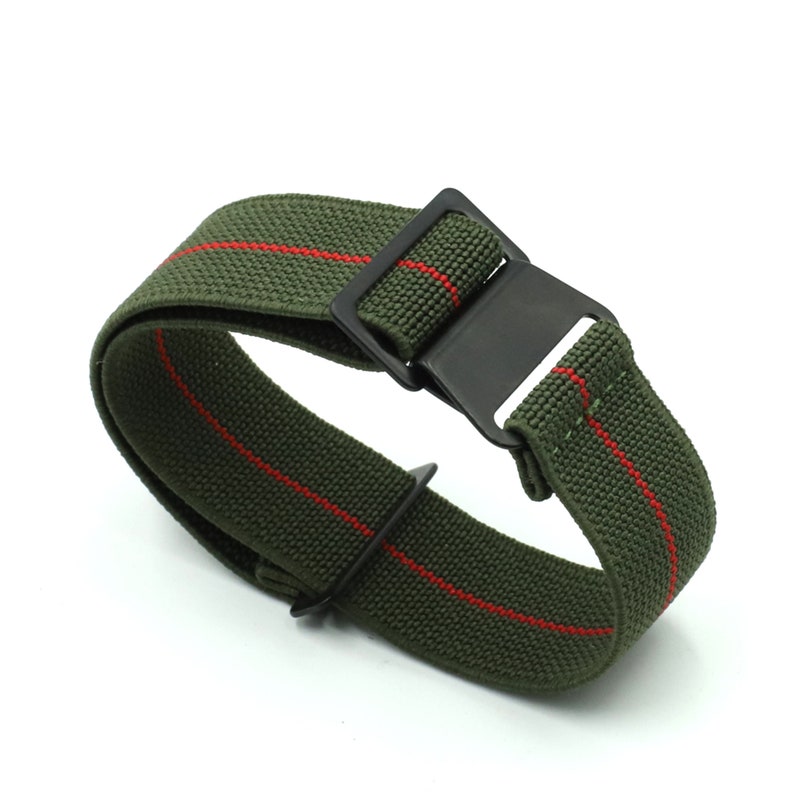 Bracelets de montre en nylon élastique 18 mm 20 mm 22 mm Noir vert gris Bracelets de montre multicolores Bracelets de montre pour hommes Bracelet de montre militaire image 4