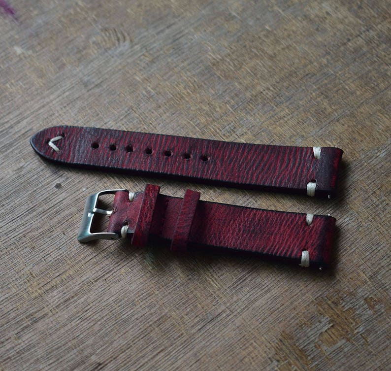 Vintage Handmade Genuine Leather Watch Straps Multi colors Etsy