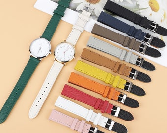 12mm 14mm 16mm 18mm 19mm 20mm 21mm 22mm Leather Watch Strap Band Quick Release Bars Watch Band Black White Red Grey Blue Green