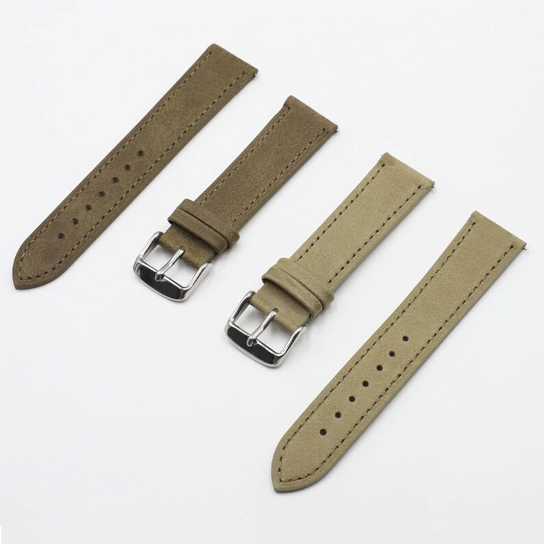 Leather Watch Strap 18mm 19mm 20mm 22mm 24mm Black Gray Blue Etsy UK