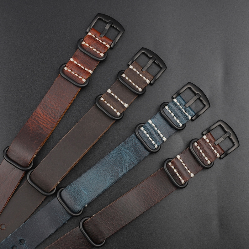 Leather Zulu Watch Strap 18mm 20mm 22mm 24mm 26mm Crazy Horse - Etsy