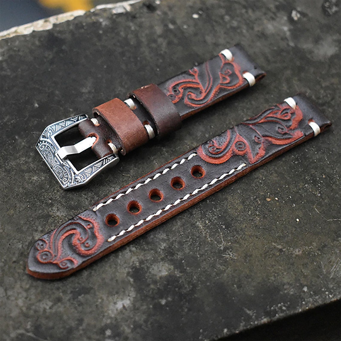 Handmade Leather Watch band 18mm 20mm 22mm 24mm Watch Strap Etsy