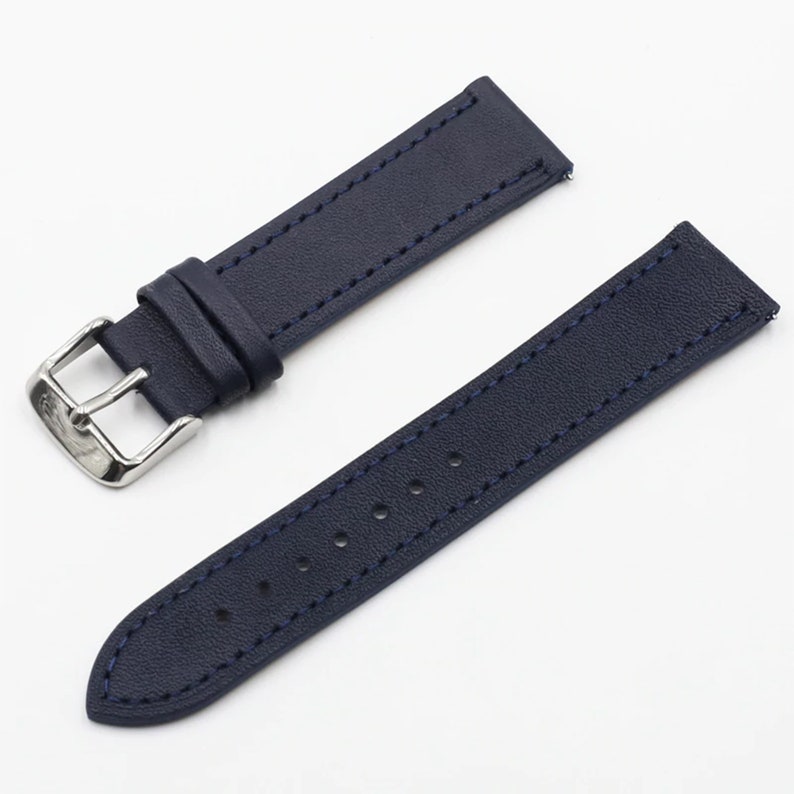 Leather Watch Strap 18mm 19mm 20mm 22mm 24mm Black Gray Blue Etsy UK