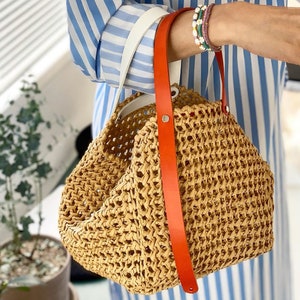 1 Pair PU Leather Handles For Crochet Knitting Bag Adjustable Shoulder Strap Leather Purse Handle Multi Colors Option