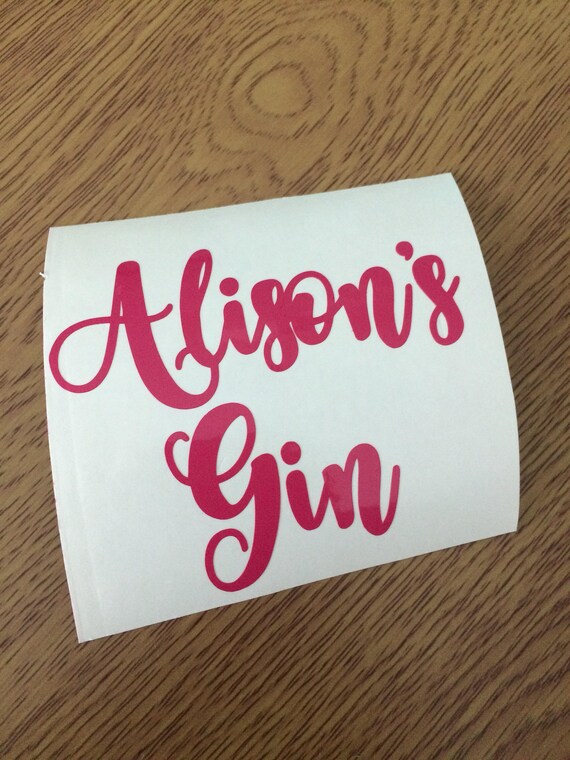 Personalised gin glass vinyl decal Etsy