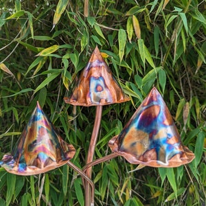 Garden copper toadstools handmade gift