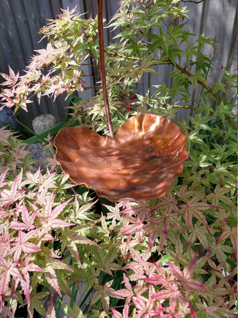 Copper hanging bird feeder image 2