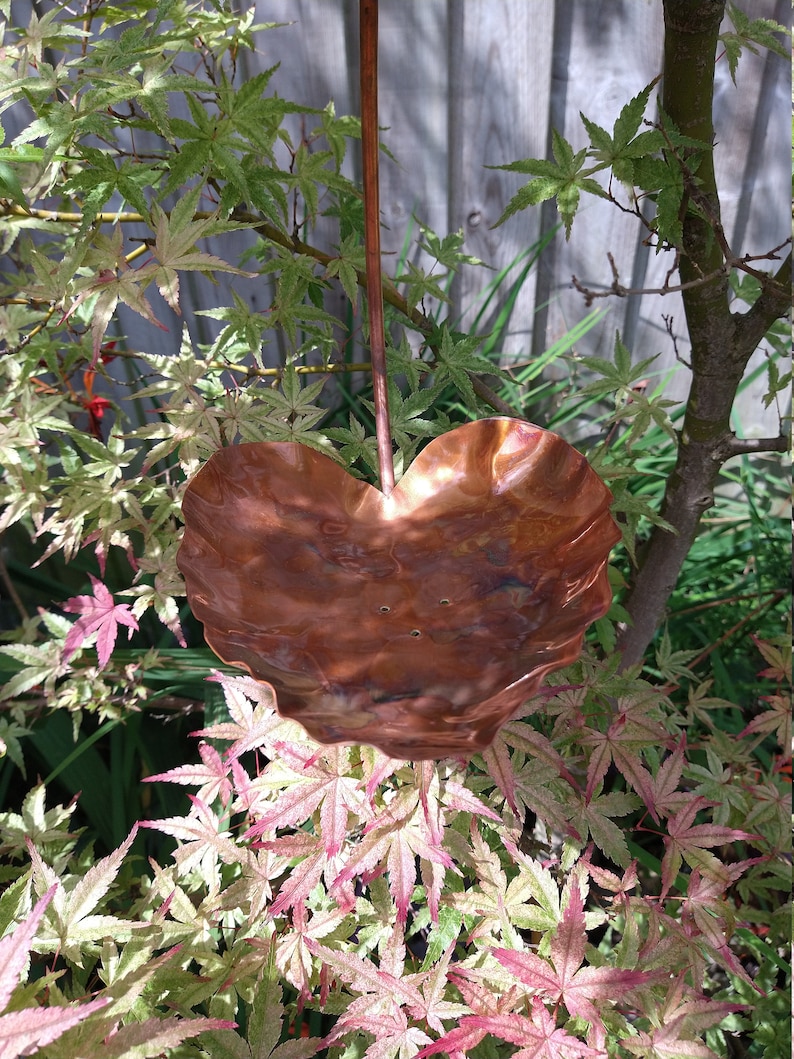 Copper hanging bird feeder image 5