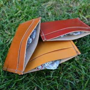 Porte carte minimale en cuir pleine fleur