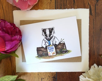 NHS Hero Badger 'Thank You' Card
