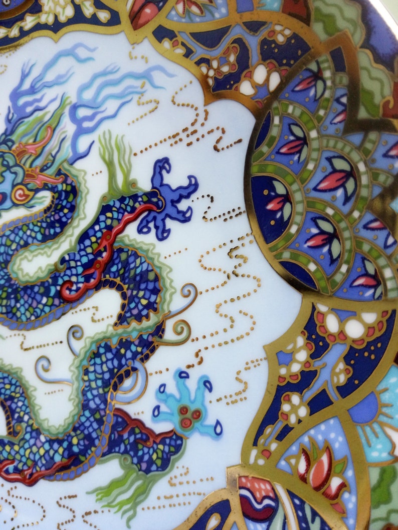 The Azure Dragon a Compton and Woodhouse Bone china plate by Royal Worcester