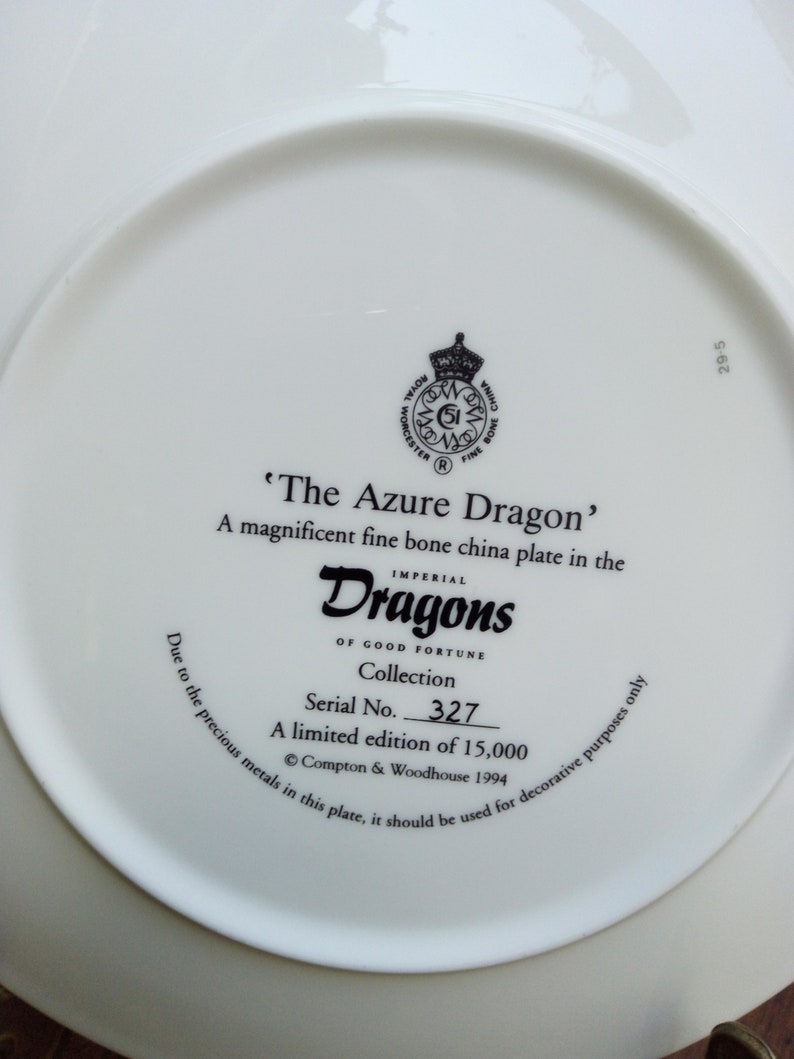The Azure Dragon a Compton and Woodhouse Bone china plate by Royal Worcester