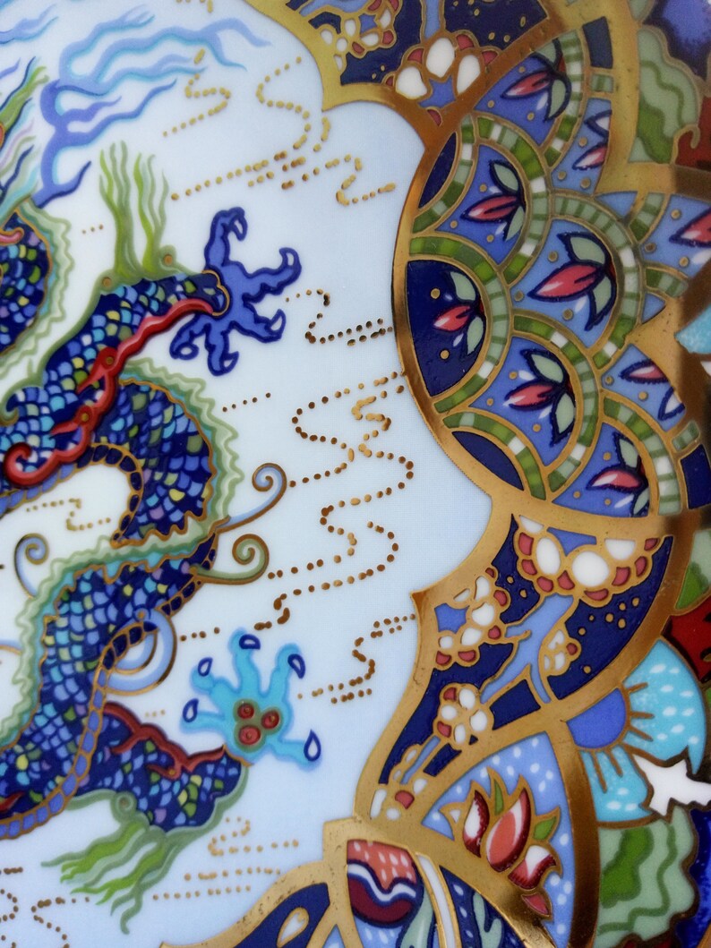 The Azure Dragon a Compton and Woodhouse Bone china plate by Royal Worcester
