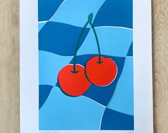 Red Cherries Original Limited Edition Screen Print