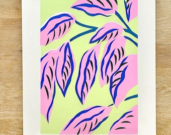 Colourful Leaves A3 Screen Print