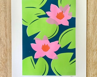 Water Lily Flower Pond Screen Print