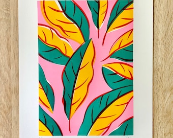 Colourful Leafy Plant Screen Print