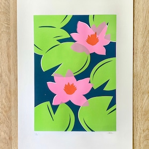 Water Lily Flower Pond Screen Print