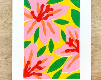 Colourful Summer Flowers Screen Print