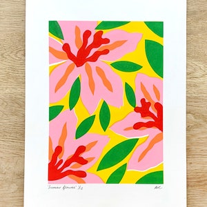 Colourful Summer Flowers Screen Print