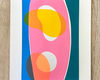 Barbara Hepworth Inspired Colourful Screen Print