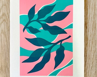 Spring Leaves A4 Screen Print