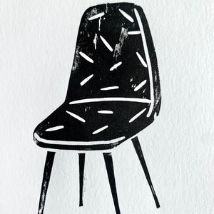 Chaise de style danois A5 Linocut Print image 2