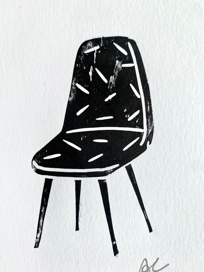 Chaise de style danois A5 Linocut Print image 2