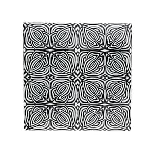 Black white celtic design square geometric  tile, celtic knot tiles,  monochrome tiles, optical illusion, tiles for black and white kitchen.