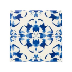 Dutch Delft style tiles, vintage country style blue kitchen decor, mural tile, backsplash decorative tile, Portuguese azulejos, flower tile