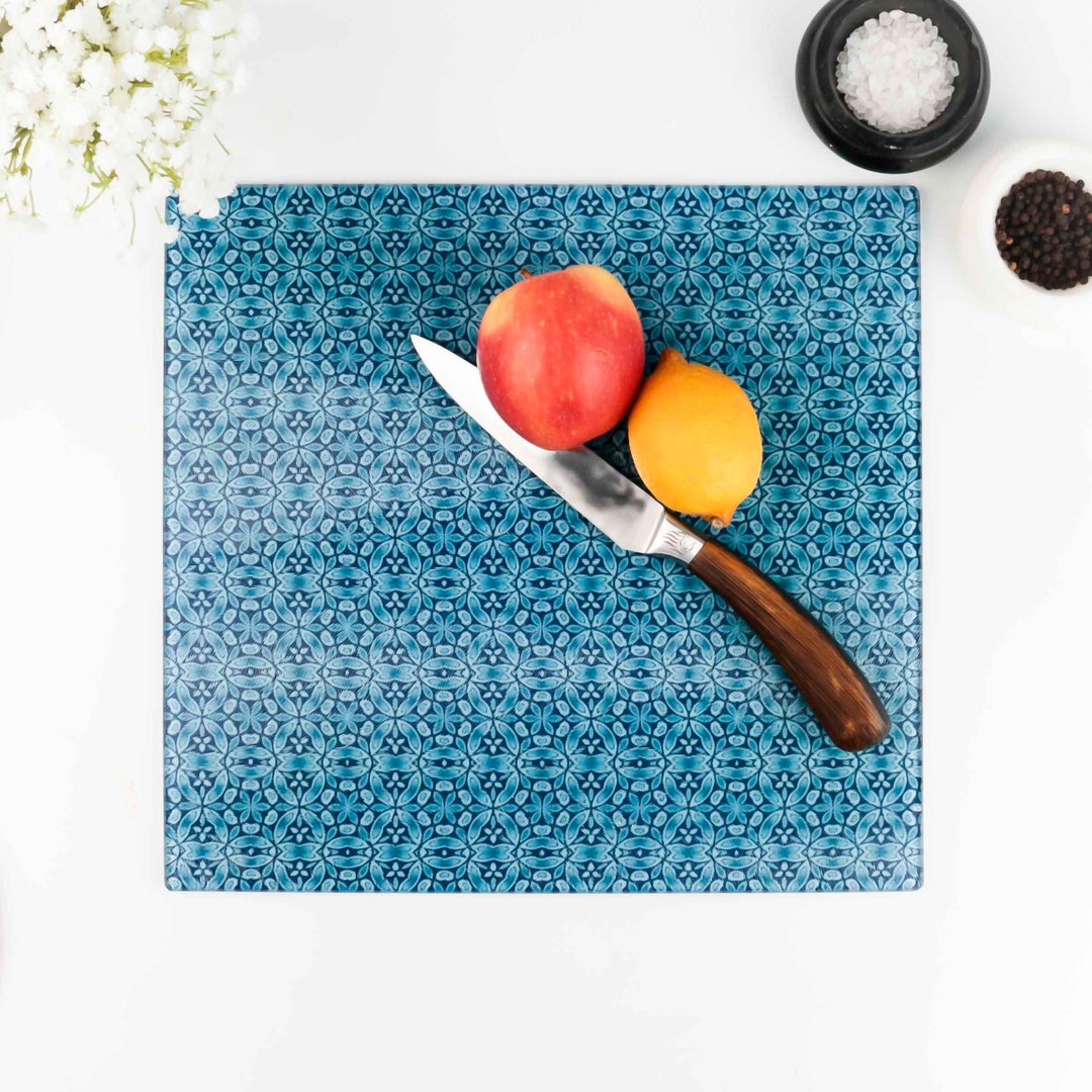 Liberty Dark Blue Flower Worktop Protector. Blue Kitchenware Etsy
