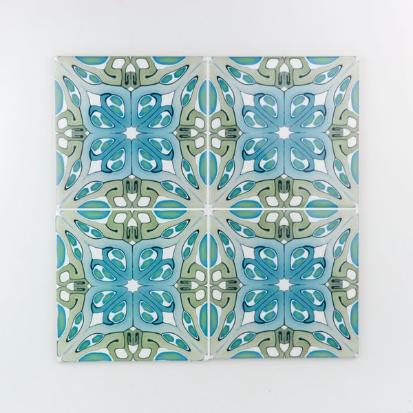 Blue Wall Tile Wall Art Etsy