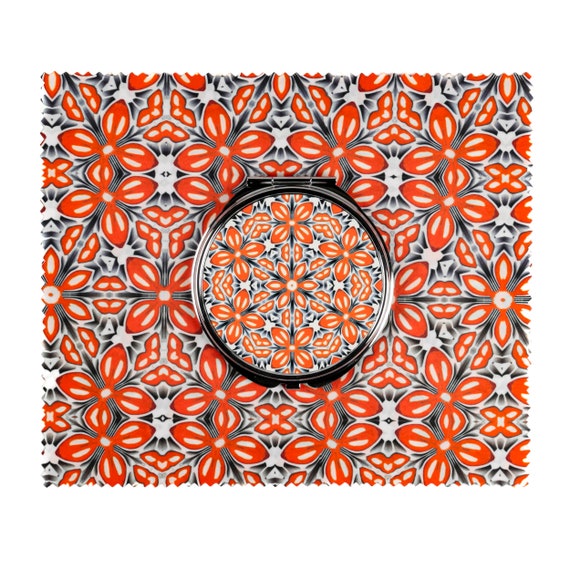 Orange Designer Inspired Compact Mirror